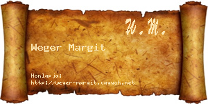 Weger Margit névjegykártya